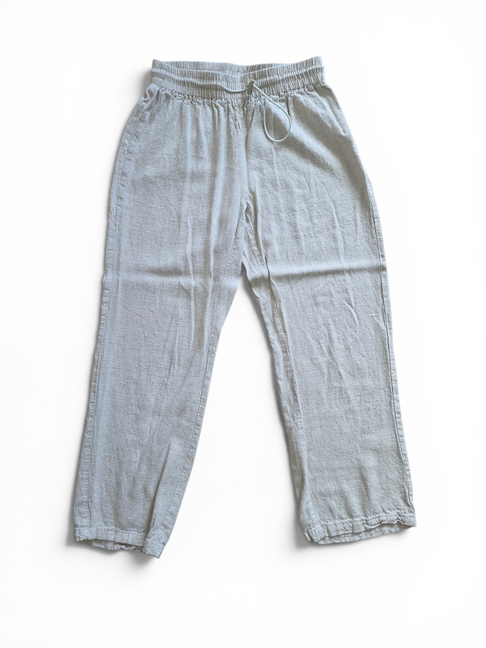 SHEIN Light Gray Straight Leg Drawstring Pants